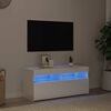 vidaXL Mobile Porta TV con Luci LED Bianco Lucido 90x35x40 cm