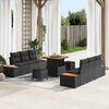 vidaXL Set Divano da Giardino 9 pcs Nero polyrattan