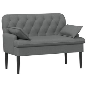 vidaXL Loveseat con bottoni imbottiti Grigio Scuro 111 x 68 x 80 cm