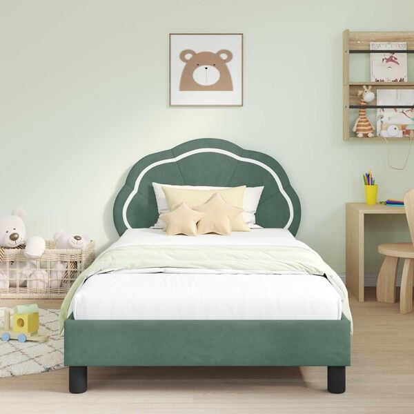 vidaXL Struttura letto bambini con testata Verde Mare 90 x 190 cm
