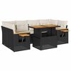 vidaXL Set Divani da Giardino con Cuscini 7pz Nero Polyrattan Acacia