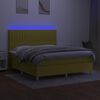 vidaXL Letto a Molle con Materasso e LED Verde 180x200 cm in Tessuto