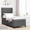 vidaXL Letto a molle con materasso Grigio scuro 90 x 190 cm Tessuto
