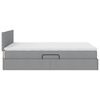 vidaXL Letto con contenitore e LED Grigio chiaro 140 x 190 cm Tessuto