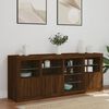 vidaXL Credenza con Luci LED Rovere Marrone 164x37x67 cm