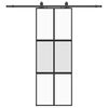 vidaXL Porta Scorrevole Set Ferramenta Nera 76x205 cm Vetro Temperato