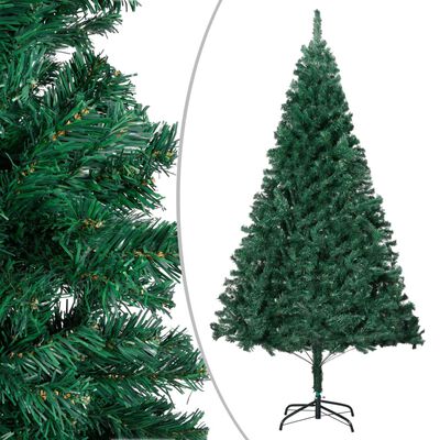 vidaXL Albero di Natale Preilluminato con Rami Spessi Verde 120 cm PVC