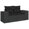 vidaXL Set Divani da Giardino 11 pz con Cuscini in Polyrattan Nero