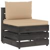 vidaXL Set Salotto da Giardino con Cuscini 9pz Legno Impregnato Grigio