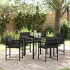 vidaXL Set da Pranzo per Giardino 5 pcs Nero polyrattan