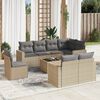 vidaXL Set Divano da Giardino 9 pz con Cuscini Beige in Polyrattan