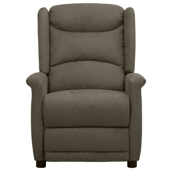 vidaXL Poltrona Alzapersona Massaggio Grigio Scuro Tessuto Microfibra