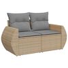 vidaXL Set Divano da Giardino 5 pz con Cuscini Beige in Polyrattan