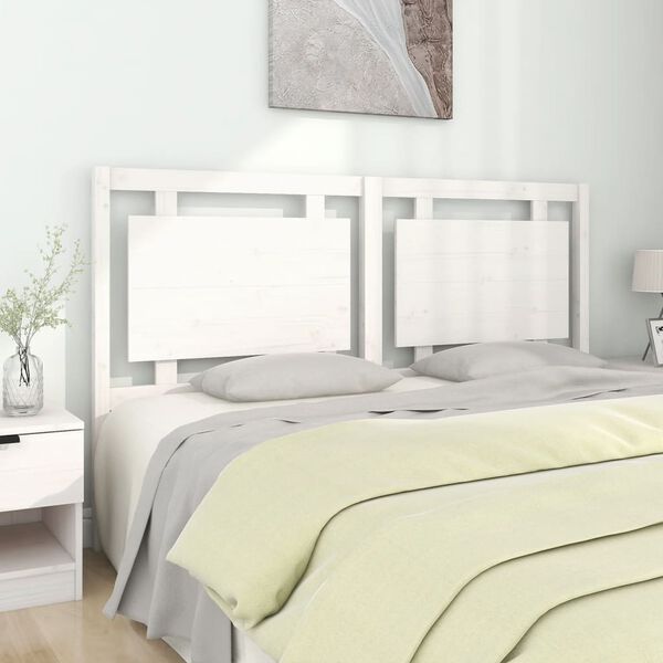 vidaXL Testiera per Letto Bianca 165,5x4x100 cm Legno Massello di Pino