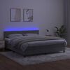 vidaXL Letto a Molle con Materasso e LED Grigio Chiaro 180x200 cm Velluto
