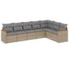 vidaXL Set Divani da Giardino 7 pz con Cuscini Beige in Polyrattan