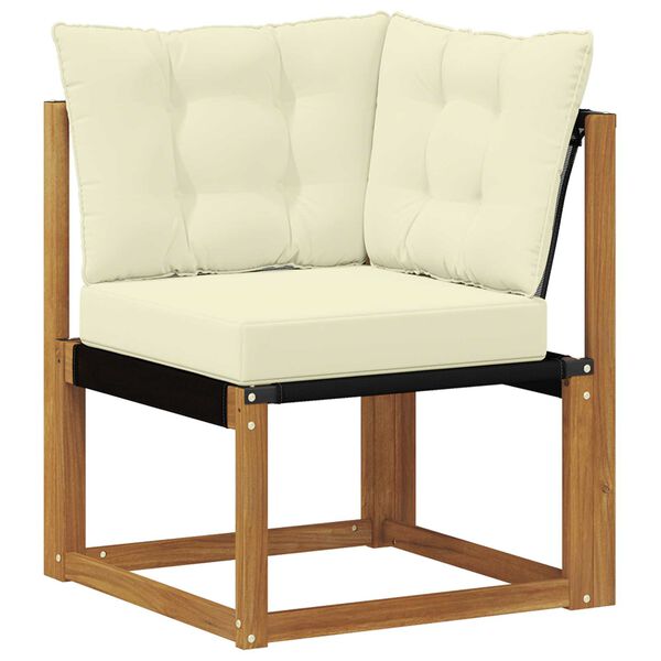 vidaXL Set di divani da esterno con cuscino 5 pcs Naturale e Nero