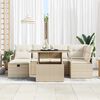 vidaXL Set Divano da Giardino con cuscino 7 pcs Beige Poly Rattan