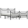 vidaXL Giroletto senza Materaso con Pediera in Metallo Nero 180x200 cm