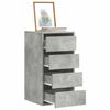 vidaXL Cassettiera Angolo Grigio Cemento 40x41x76cm Legno Multistrato