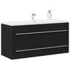 vidaXL Mobile Lavabo Bagno Nero 100x38,5x48cm Legno Multistrato