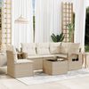 vidaXL Set Divano da Giardino 6 pz con Cuscini Beige in Polyrattan