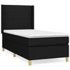 vidaXL Giroletto a Molle con Materasso Nero 90x190 cm in Tessuto