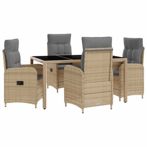 vidaXL Set da pranzo per esterni 5 pz Beige e Grigio Chiaro polyrattan