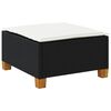 vidaXL Sgabello Giardino con Cuscino Nero 63,5x56x32 cm in Polyrattan