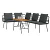 vidaXL Set Divano da Giardino 2 pcs Nero polyrattan