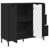 vidaXL Credenza con cassetto Nero 89,5 x 33 x 82 cm Legno multistrato