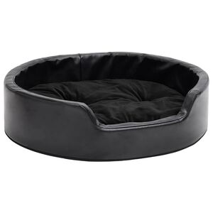 vidaXL Lettino per Cani Nero 69x59x19 cm in Peluche e Similpelle