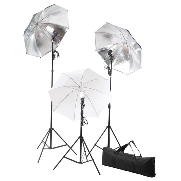 vidaXL Kit Studio Fotografico con Luci Ombrelli Fondale e Riflettore