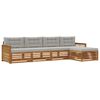 vidaXL Set di divani da esterno 5 pcs Naturale e Grigio Chiaro