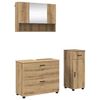 vidaXL Set di mobili per il bagno 3 pz Rovere artigianale