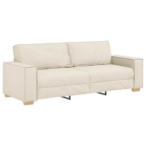 vidaXL Divano 3-Persone Beige 220 cm Tessuto misto lino