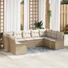 vidaXL Set Divano da Giardino con cuscino Beige polyrattan