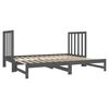 vidaXL Dormeuse Estraibile Grigia 2x(90x190) cm Legno Massello di Pino