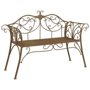vidaXL Panchina da giardino 2-Numero di posti 130 x 47 x 90 cm Acciaio