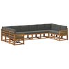 vidaXL Set di divani da esterno 10 pcs Naturale e Antracite