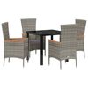 vidaXL Set da Pranzo per Giardino 5 pz Grigio