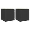 vidaXL Sgabelli Giardino con Cuscini 2 pz Nero 40x40x43 cm Polyrattan