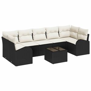 vidaXL Set Divano da Giardino Nero 55 x 55 x 37 cm polyrattan