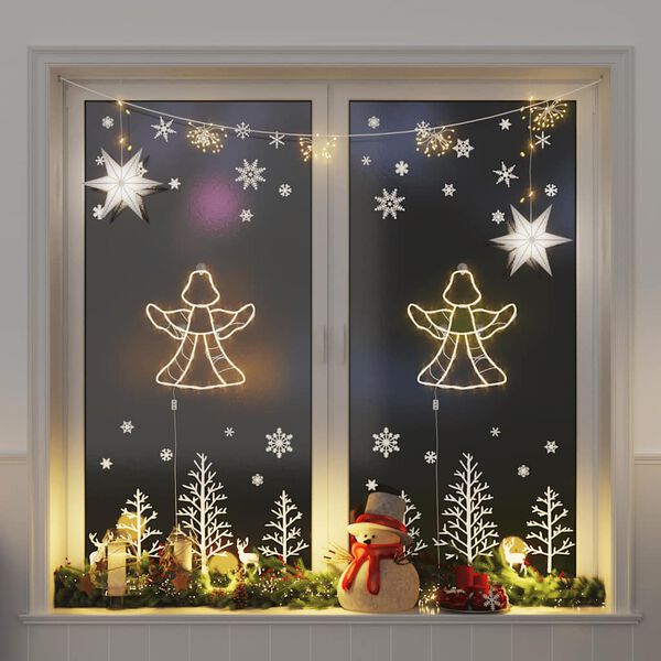 vidaXL Luci di Natale Angelo Silhouette 2 pz 50 LED Bianco Caldo