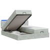 vidaXL Letto Ottomano con Materasso e LED Grigio Chiaro 160 x 200 cm