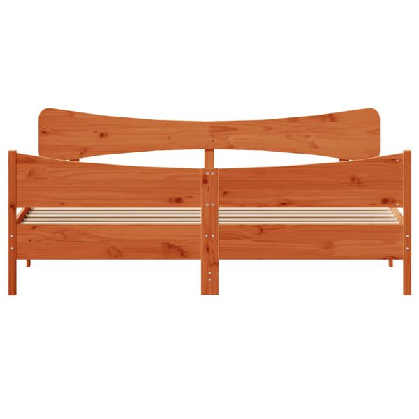 vidaXL Giroletto senza Materasso Marrone Cera 180x200 cm Legno di Pino