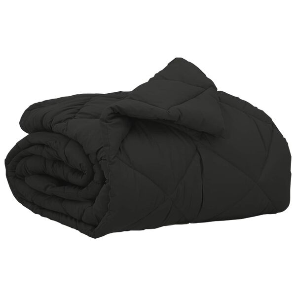 vidaXL Piumone Completo Annuale Nero 220 x 135 cm Microfibra