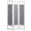 vidaXL Divisorio a 3 Pannelli Grigio 105x165 cm in Tessuto