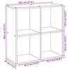 vidaXL Libreria Divisorio Grigio Cemento 69,5x29x69,5 cm in Truciolato