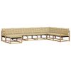 vidaXL Set di divani da esterno con cuscino 8 pcs Bianco e Beige